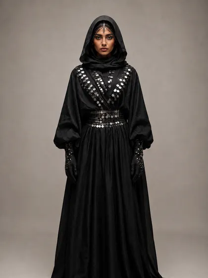 Character reference: face reveal with the veil lowered
