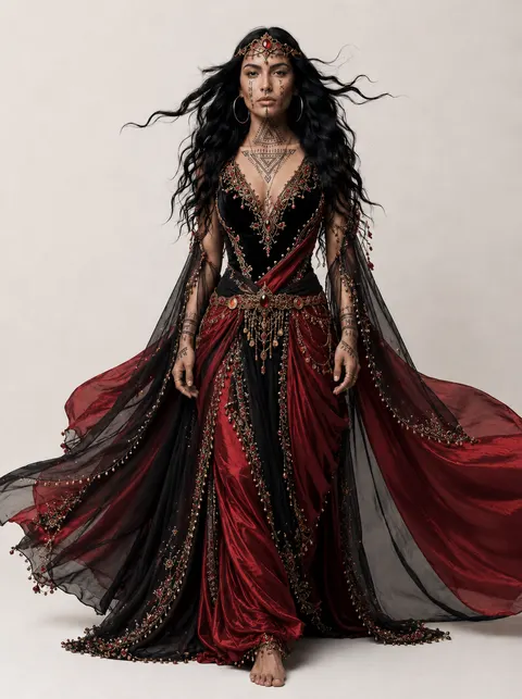 Costume design variant 2 for Ara, queen of Araka