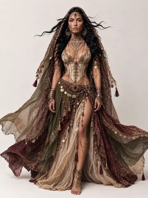 Costume design variant 7 for Ara, queen of Araka