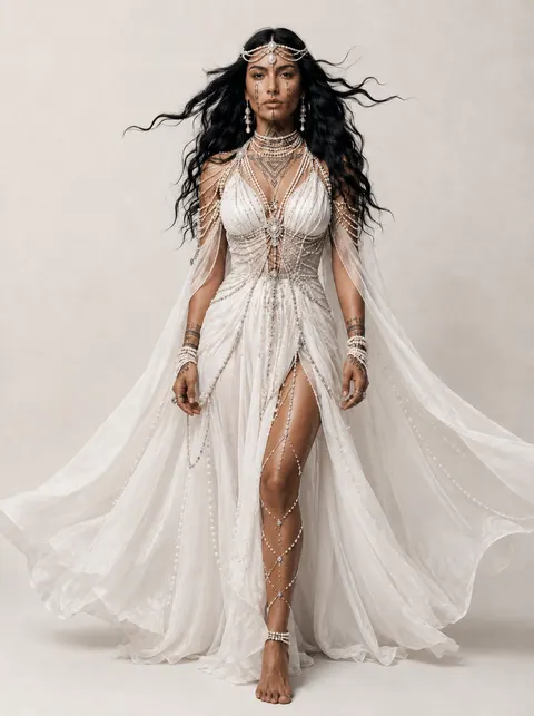 Costume design variant 9 for Ara, queen of Araka