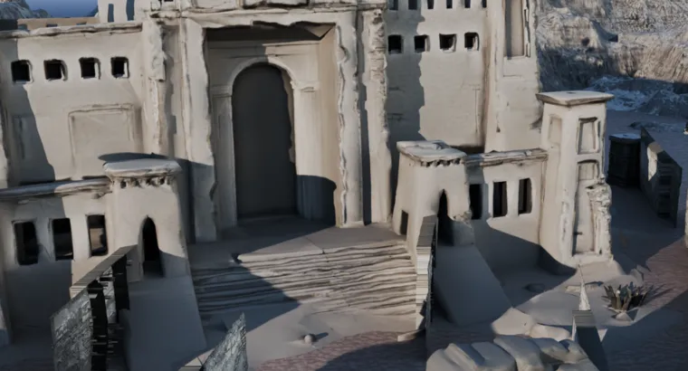 Blender blockout of the Araka palace gate
