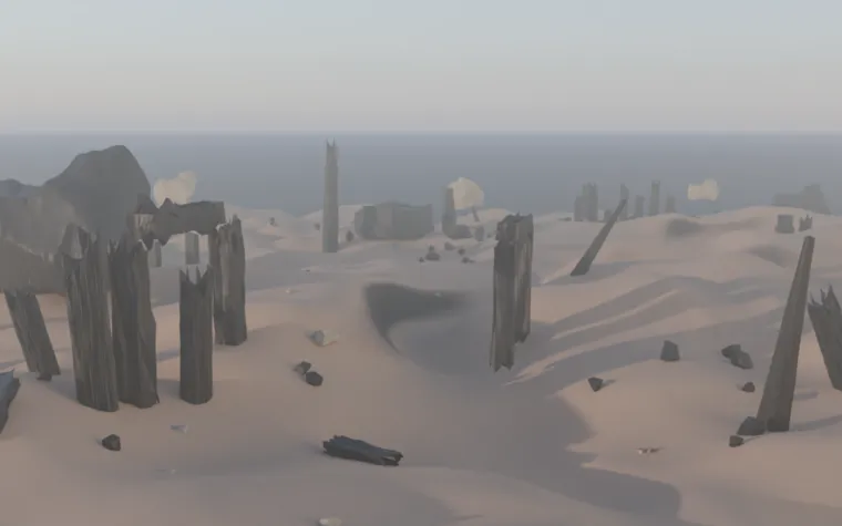 Blender blockout of desert ruins